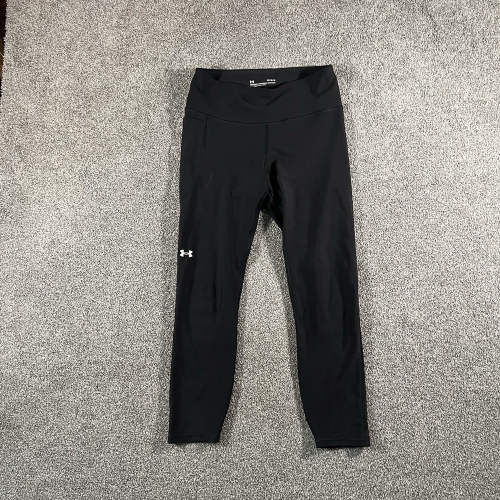 Under Armour Womens Medium Black Compression Leggings Workout Running Yoga
